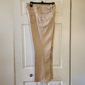 Chico's Tan Jeans Cotton Boot Cut Premium Sz 2